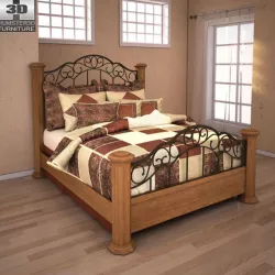 Ashley Rosalie Queen Poster Bed Low-poly  3D model