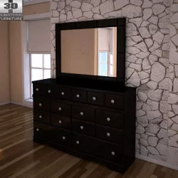 Ashley Shay Dresser Mirror Low-poly  3D model