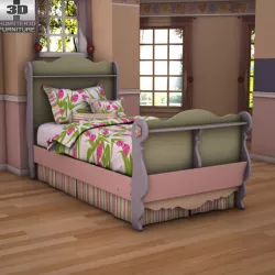 Asley Doll House Twin Sleigh Bed Low-poly  3D model