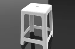 Banquinho de plastico/Plastic stool in SolidWorks 2010