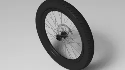 Bicycle - Wheel assy - 24" rim, 3" tire, Ringlé hub 36H & 203mm disk break