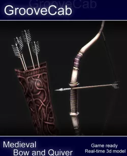 Bow Arrows Quiver Low-poly  3D model