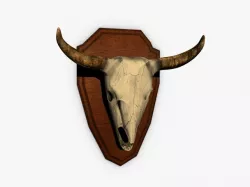 Buffalo skull trophy Low-poly  3D model