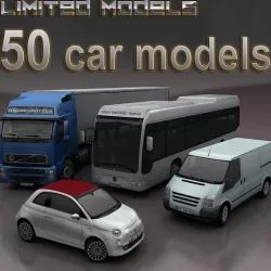 cars mega pack 50 items 3D Models Low-poly  3D model