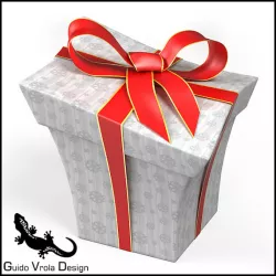 Cartoon style gift box 3D model