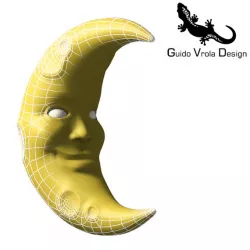 Cartoon style moon 3D model