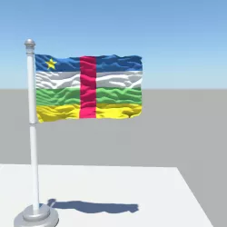 Central African Republic Flag 3D model