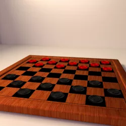 Checkers Board Game 3D model
