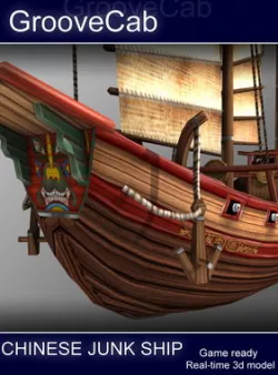 Chinese Junk Ship Low-poly  3D model