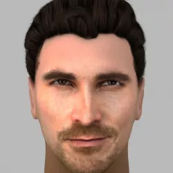 Christian Bale hair 3D model