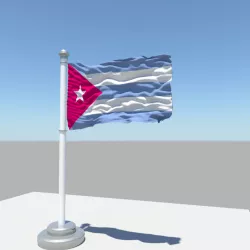 Cuba flag 3D model