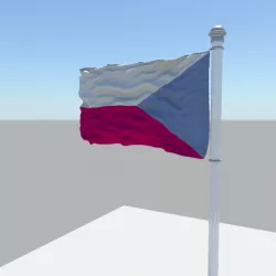Czech Republic flag 3D model