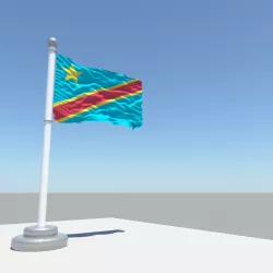 Democratic Republic of the Congo flag 3D model