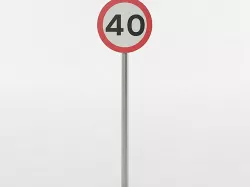 European Speed Limit Sign 2 3D model