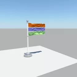 Gambia flag 3D model