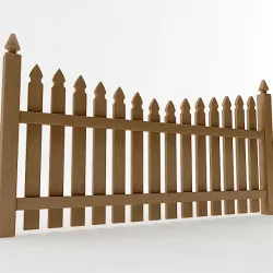 Gothic Spaced Picket Fence 3D model