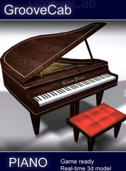 Grand Piano Low Poly Low-poly  3D model