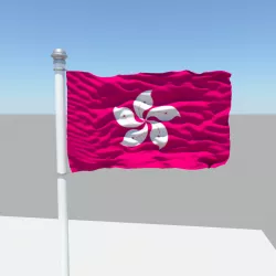 Hong Kong flag 3D model