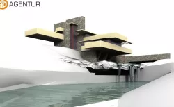 House Fallingwater Frank Lloyd Wright 3D model