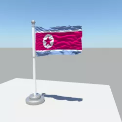 Korea North Korea flag 3D model