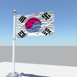 Korea South Korea flag 3D model