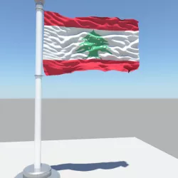 Lebanon flag 3D model