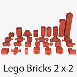 Lego Bricks 2x2 3D model