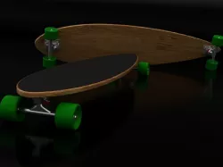 Long Board bamboo render