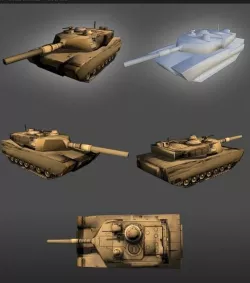 M1 Abrams Tank lowpoly Low-poly  3D model