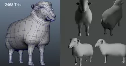 Male Female Sheep AAA Low-poly  3D model