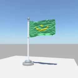 Mauritania flag 3D model