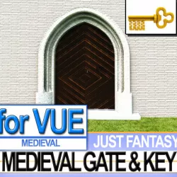 Medieval Gate Medieval Key 3D model