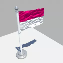 Monaco flag 3D model
