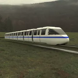 Monorail Train with Track 3D model