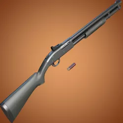 Mossberg 590 shotgun with ghost-ring sight 3D model