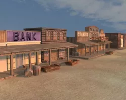 Old West Town AAA Low-poly  3D model