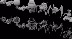 Pod and Drones - low poly 3D model