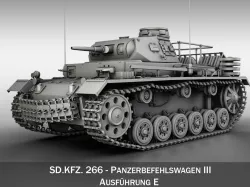 PzBefWg III - Ausf E - Command Tank 3D model