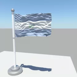 Republic of El Salvador flag 3D model