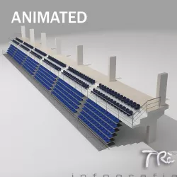 RETRACTABLE BLEACHERS 3D model
