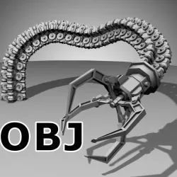Robot Mechanic Arm OBJ - style one 3D model