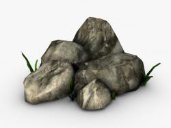 Mossy rocks and plants 3D model