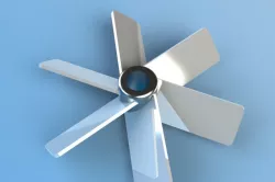 Six pitched 45° impeller