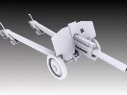 Soviet M30 122mm howitzer 3D model