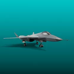  Sukhoi pak-fa t-50 military aircraft Low-poly  3D model