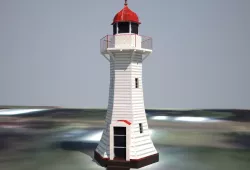 The Old Burnett Heads Lighthouse Low poly 3D model