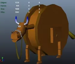 Wooden Bull Horse AAA Low-poly  3D model