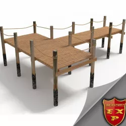 Wooden pier 3D model
