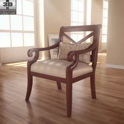 X Back Accent chair Low-poly  3D model