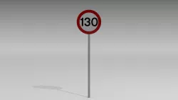 130 Speed limit sign 3D model